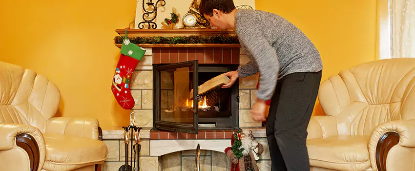 Rusted Metal Fireplace Restoration in San Fernando, California
